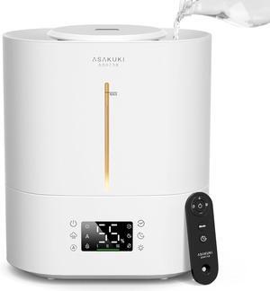 Humidifiers for Bedroom Large Room, 4L Top Fill Cool Mist Humidifiers for Baby Nursery & Plants, Adjustable Humidity Control, Smart Auto Mode, Essential Oil Tray, Quiet Sleep Mode with Cleaner