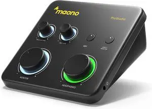 USB Audio Interface for PC: Interface with XLR Input 24-bit/192kHz Routing Software LOOPBACK ASIO Driver for Recording Music, Home-Studio, Guitar, Podcast, Streaming, DAW(PS22 Lite Black)