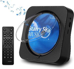 CD Player Portable Bluetooth 5.1 Desktop CD Player with HiFi Sound Speakers,Remote Control,Dust Cover,LED Display,Boombox FM Radio,USB/AUX for Home,Kids (Black)