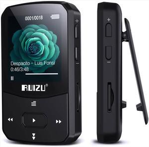 64GB Clip MP3 Player with Bluetooth 5.3, Portable Music Player with Voice Recorder for Sport Running, FM Radio, Pedometer, A-B Repeat, Audio Video, Shuffle Playback, Support 128GB TF Card, Black