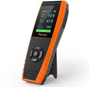 Air Quality Monitor PM2.5 PM10 Particle Counter, Formaldehyde, Temperature, Humidity, TVOC AQI Tester for Indoor/Outdoor Air Pollution Detection w/Data Export