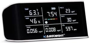 9-In-1 Indoor Air Quality Monitor Indoor & Air Quality Sensor by AirKnight Monitoring. VOC detector, CO2 Monitor,Formaldehyde Detector HCHO, AQI, PM2.5, PM10 Temp, Humidity. Air Monitor AQI CO2 Meter