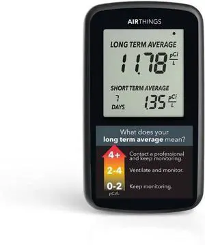 Corentium Home Radon Detector 2350 Portable, Lightweight, Easy-to-Use, (3) AAA Battery Operated, USA Version, pCi/L