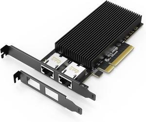 10G Dual RJ45 Port PCI-E Network Card, with X540 Controller, Gigaplus X540-T2 10Gb Ethernet Adapter with 2 * 10Gbe NIC, Support Windows/Linux/ESX Servers