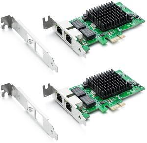 10/100/1000Mbps Gigabit Ethernet Converged Network Adapter (NIC) with  82576 Chip, PCI Express Network Card, Dual RJ45 Copper Ports, PCI Express 2.0 X1, Compare to  E1G42ET,2-Pack