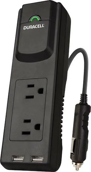 Duracell DRINVPS175 Black 175 Watt Portable Power Inverter | 2 AC Outlets, 2 USB Ports, Black Duracell DRINVPS175 Black 175 Watt Portable Power Inverter | 2 AC Outlets, 2 USB Ports, Black