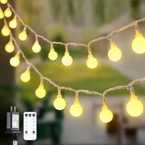 147ft Globe String Lights Indoor Outdoor Waterproof, 300 LED Chrias fairy Lights Plug in with Remote, Hanging Light for Classroom Bedroom Tent Caing Patio Wedding Party Garden Decor, Warm White