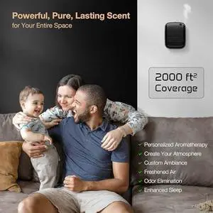 Waterless Essential Oil Diffuser for Home and Commercial Use, Up to 2000 sq.ft. 400 mL Capacity, Aromatherapy Scent Diffuser for Large Rooms, Smart Scent Air Machine, ANW-White