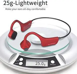 IPX8 Waterproof Bone Conduction Headphones Swimming Underwater Bluetooth Headsets with MP3 Player Open Ear Headsets with Mic Wireless Earphones Built-in 32GB Memory for Running Cycling Gym Workouts