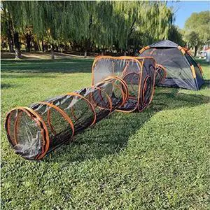 Outdoor Cat Enclosures for Indoor Cats, 4-in-1 Outside Large Playground Include Portable Cat Tent and Tunnel, for Cats and Other Pets