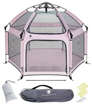 Indoor & Outdoor Baby Playpen for Babies and Toddlers - Baby Beach Tent, Foldable, Portable W/Canopy, Travel Bag, & Mosquito Net - Pop Up Pack and Play Tent (Anchor Grey)