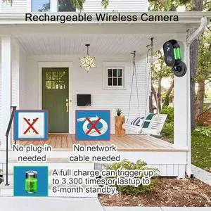 Wireless Battery Cameras Outdoor.Indoor Outdoor Home Security Cameras, with Night Version,Motion Detection,2-Way Audio,Waterproof,Cloud Storage,No Subscription(4 Pack)