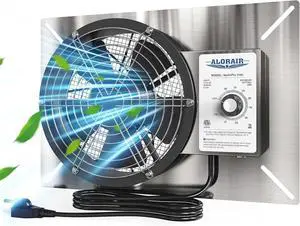 Stainless Steel Crawl Space Vent Fan, 540 CFM Air Out Ventilation Fan with Humidistat Dehumidistat, IP55 Rated Exhaust Fan with Isolation Mesh for Crawlspace Foundation Basements Garage Attic