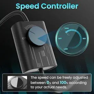6 Inch Exhaust Fan with Speed Controller, 308CFM Wall Exhaust Fanfor Kitchen, Bathroom, Metal Extractor Fan for Pet Room, Smoking Room, Attic, Garage, Window Ventilation