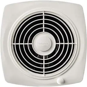 509S Through-the-Wall Ventilation Fan, White Cover, On/Off Switch, 200 CFM, 8.5 Sones, 8"