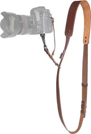 Dark Brown Single Camera Harness Strap for One Camera - Professional Single Full Grain Leather Cowhide Camera Harness,Quick Release Gear DSLR Camera Straps for Photographers