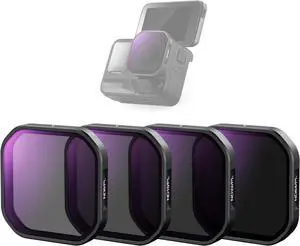 4 Pack ND/PL Filter Set Compatible with Insta360 Ace Pro 2, ND8/PL + ND16/PL + ND32/PL + ND64/PL Neutral Density Polarizer Polarizing Filter Kit Snap On Action Camera Accessories, FL91