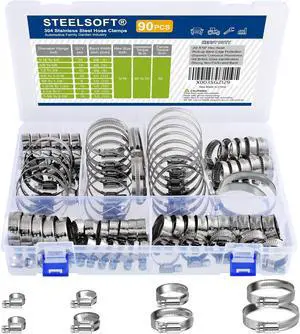 Non-Slip Hose Clamp Assortment Kit 5/16 to 2-3/8"Heavy Duty | German Design, SAE Standard, All 5/16"Screw HEX, Soft Hose Protection, Fuel Line, Automotive, Radiator, Heater, Garden, Pool Non-Slip Hose Clamp Assortment Kit 5/16 to 2-3/8"Heavy Duty | German Design, SAE Standard, All 5/16"Screw HEX, Soft Hose Protection, Fuel Line, Automotive, Radiator, Heater, Garden, Pool