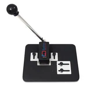 Heavy Duty Desktop ID Badge Slot Punch Black - Cr80 30 Mil PVC Card Slot Puncher w/Adjustable Centering Guides Heavy Duty Desktop ID Badge Slot Punch Black - Cr80 30 Mil PVC Card Slot Puncher w/Adjustable Centering Guides