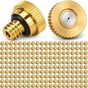 150 Pcs 0.3mm Brass Misting Nozzles, Mister Nozzles Brass for Outdoor Cooling System Orifice 10/24 UNC Replacement Heads for Outdoor Cooling System 150 Pcs 0.3mm Brass Misting Nozzles, Mister Nozzles Brass for Outdoor Cooling System Orifice 10/24 UNC Replacement Heads for Outdoor Cooling System