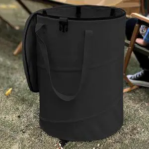 Pop up Camping Trash can with lid,Collapsible 24 Gallons Trash can with Sorting Clips,Garden Garbage Bag with Lid,Lawn and Leaf Bags - Reusable Yard Waste Bags (Black) Pop up Camping Trash can with lid,Collapsible 24 Gallons Trash can with Sorting Clips,Garden Garbage Bag with Lid,Lawn and Leaf Bags - Reusable Yard Waste Bags (Black)