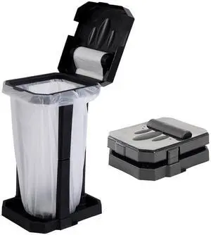 Collapsible Trash Bag Holder with Reinforced Legs and Bonus Inner Storage Compartment, Portable Trash Can, Outdoor Waste Bin with 20 Bags Included for Camping, RV, Picnic, and Home Use Collapsible Trash Bag Holder with Reinforced Legs and Bonus Inner Storage Compartment, Portable Trash Can, Outdoor Waste Bin with 20 Bags Included for Camping, RV, Picnic, and Home Use