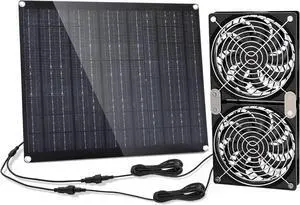 5.5" Solar Fan, Solar Panel Fan, 30W Solar Powered Fan with Dual IPX7 Waterproof Fans for Outside Chicken Coops, Greenhouses, Sheds, Intake or Exhaust Air Fan, Solar Ventilation Fan, Solar Exhaust Fan 5.5" Solar Fan, Solar Panel Fan, 30W Solar Powered Fan with Dual IPX7 Waterproof Fans for Outside Chicken Coops, Greenhouses, Sheds, Intake or Exhaust Air Fan, Solar Ventilation Fan, Solar Exhaust Fan