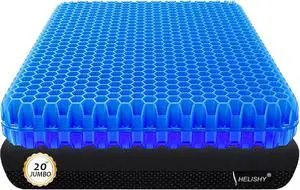 20" Gel Seat Cushion for Long Sitting Pressure Relief - Jumbo & Thick Gel Cushions for Office Chairs - Tailbone Pain Relief Cushion, Sciatica & Back Support, Wheelchair Cushions & Car Seat Cushion 20" Gel Seat Cushion for Long Sitting Pressure Relief - Jumbo & Thick Gel Cushions for Office Chairs - Tailbone Pain Relief Cushion, Sciatica & Back Support, Wheelchair Cushions & Car Seat Cushion