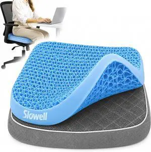 TPE Double Layer Gel Seat Cushion for Long Sitting - Enlarged Thickened Patent Design with Ergonomic Coccyx Support, Soft Breathable Cooling Non-Slip Bottom for Office Chair, Car, Wheelchair TPE Double Layer Gel Seat Cushion for Long Sitting - Enlarged Thickened Patent Design with Ergonomic Coccyx Support, Soft Breathable Cooling Non-Slip Bottom for Office Chair, Car, Wheelchair