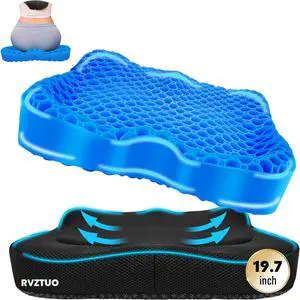 Cooling Gel Seat Cushion, Thickened Big Breathable Honeycomb Design Absorbs Pressure Points Gel Cushion with Anti-Slip Cover Cooling Seat Cushion for Office Chair Home Car Wheelchair Stadium Bleachers Cooling Gel Seat Cushion, Thickened Big Breathable Honeycomb Design Absorbs Pressure Points Gel Cushion with Anti-Slip Cover Cooling Seat Cushion for Office Chair Home Car Wheelchair Stadium Bleachers