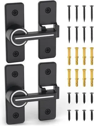 Barn Door Lock, Gate Latches Flip Latch Safety Door Bolt Latch Lock, 3.8mm Heavy Duty Zinc Alloy Door Latch for Sliding Swing Open Door, Shed, Garage, Yard, Bathroom (Luminous Black-2 Pack) Barn Door Lock, Gate Latches Flip Latch Safety Door Bolt Latch Lock, 3.8mm Heavy Duty Zinc Alloy Door Latch for Sliding Swing Open Door, Shed, Garage, Yard, Bathroom (Luminous Black-2 Pack)