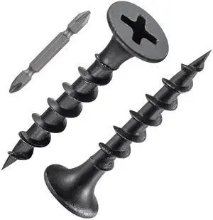 (15 pounds 4905 pcs)#6X1 Black Fastener Drywall Screws-Phillips with coarse Threaded tip, Black, Suitable for Drywall Slate, Wood, etc. (15 pounds 4905 pcs)#6X1 Black Fastener Drywall Screws-Phillips with coarse Threaded tip, Black, Suitable for Drywall Slate, Wood, etc.