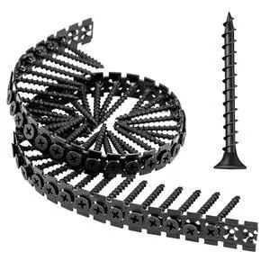 Collated Drywall Screws, #6 x 1-1/4" Coarse Thread Wood Screws for Drywall Screw Gun, Phosphate Finish Black Screws for Drywall to Wood (1,000 Counts) Collated Drywall Screws, #6 x 1-1/4" Coarse Thread Wood Screws for Drywall Screw Gun, Phosphate Finish Black Screws for Drywall to Wood (1,000 Counts)