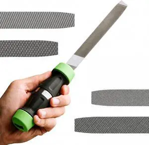 File 4-in-1 Metal File Tool Bastard, Smooth, Double & Second Cut | Sharpens knives, deburrs metal, shapes plastic & aluminum, removes rust quick-swap grades, fits most toolboxes File 4-in-1 Metal File Tool Bastard, Smooth, Double & Second Cut | Sharpens knives, deburrs metal, shapes plastic & aluminum, removes rust quick-swap grades, fits most toolboxes