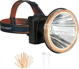 Ultra Bright LED Headlamp, 1000 Lumens Spotlight with Motion Sensor, Rechargeable with Power Display, 3 Modes, Long Distance Light, USB-C Charging Ultra Bright LED Headlamp, 1000 Lumens Spotlight with Motion Sensor, Rechargeable with Power Display, 3 Modes, Long Distance Light, USB-C Charging