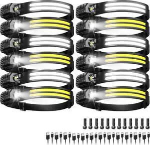 Rechargeable Headlamps 12 Pack, LED Headlight 230° Ultra Wide Beam, 6 Modes Waterproof Head Lamp, Hands-Free Forehead Light for Camping, Hiking, Running, Outdoor Gear Rechargeable Headlamps 12 Pack, LED Headlight 230° Ultra Wide Beam, 6 Modes Waterproof Head Lamp, Hands-Free Forehead Light for Camping, Hiking, Running, Outdoor Gear