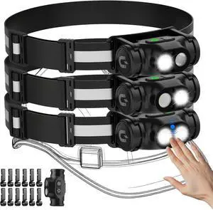 Rechargeable Headlamp 3PCS, High Lumens Bright Head Lamp Led with Motion Sensor, 4 Modes, Magnet, Detachable Flashlight & Headband for Adult,Running,Outdoor,Emergency,Hard Hat Light Rechargeable Headlamp 3PCS, High Lumens Bright Head Lamp Led with Motion Sensor, 4 Modes, Magnet, Detachable Flashlight & Headband for Adult,Running,Outdoor,Emergency,Hard Hat Light