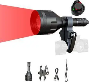 Spale 700 Yards Dimmable Red Light Flashlight for Night Hunting Flashlight with red Beam Spale 700 Yards Dimmable Red Light Flashlight for Night Hunting Flashlight with red Beam