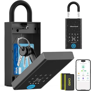 Waterproof Smart Key Lock Box with Fingerprint, Code & Bluetooth APP, Wall Mount for Airbnb & Outdoor Waterproof Smart Key Lock Box with Fingerprint, Code & Bluetooth APP, Wall Mount for Airbnb & Outdoor
