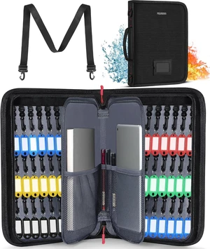 Fireproof Waterproof Key Organizer Case with 54 Key Tags Fireproof Waterproof Key Organizer Case with 54 Key Tags