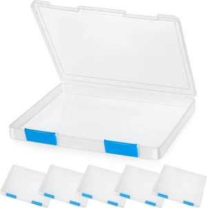 6-Pack Clear Paper Storage Box, 12.4 x 9.84 x 1.18 Inches, Blue 6-Pack Clear Paper Storage Box, 12.4 x 9.84 x 1.18 Inches, Blue