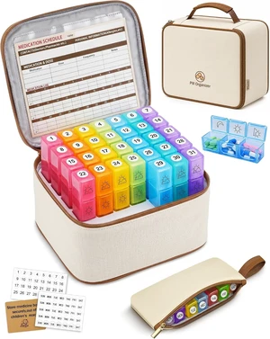 31-Day Monthly Pill Organizer, 3 Times a Day, AM/PM Pill Box 31-Day Monthly Pill Organizer, 3 Times a Day, AM/PM Pill Box