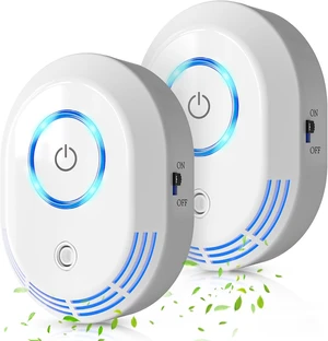 2-Pack Plug-In Air Ionizer, 2-in-1 Ozone Odor Eliminator, 60 Million Negative Ions for Dust, Smoke & Pets 2-Pack Plug-In Air Ionizer, 2-in-1 Ozone Odor Eliminator, 60 Million Negative Ions for Dust, Smoke & Pets