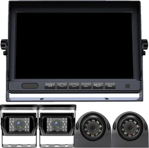 7" Quad Split 1080P RV Backup Camera System with 4 AHD Cameras, DVR Recording & Night Vision 7" Quad Split 1080P RV Backup Camera System with 4 AHD Cameras, DVR Recording & Night Vision