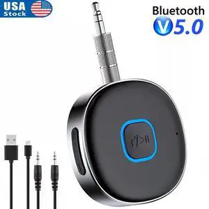 Bluetooth 5.0 Wireless Receiver Adapter for Home Car Stereo Audio 3.5mm Jack AUX Bluetooth 5.0 Wireless Receiver Adapter for Home Car Stereo Audio 3.5mm Jack AUX