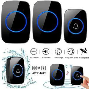 1000FT Wireless Doorbell Waterproof 2 Plugin Receiver Adjustable Volume 38 Chime 1000FT Wireless Doorbell Waterproof 2 Plugin Receiver Adjustable Volume 38 Chime