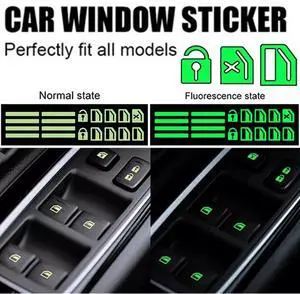 Car Sticker Car Door Window Switch Luminous Sticker Night Safety Accessories US Car Sticker Car Door Window Switch Luminous Sticker Night Safety Accessories US