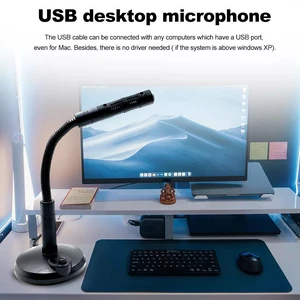 For PC Desktop Laptop USB Computer Mini Condenser Microphone Stand Recording Mic For PC Desktop Laptop USB Computer Mini Condenser Microphone Stand Recording Mic
