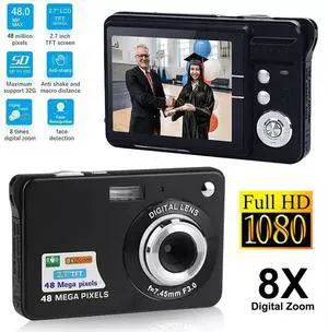 Digital Camera 2.7 Inch TFT LCD Screen 8X Zoom HD 48MP 1080P Anti-Shake Mic New Digital Camera 2.7 Inch TFT LCD Screen 8X Zoom HD 48MP 1080P Anti-Shake Mic New