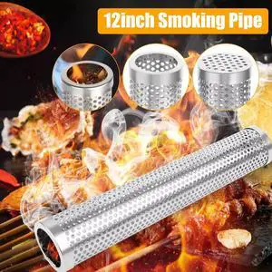 304 Stainless Steel BBQ Grill Smoker Box Tube for Wood Pellet Pipe Smoking Meat 304 Stainless Steel BBQ Grill Smoker Box Tube for Wood Pellet Pipe Smoking Meat
